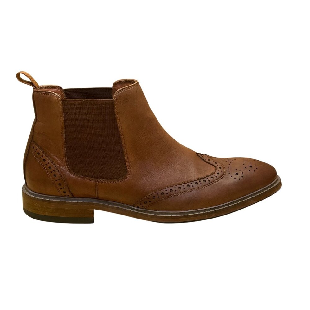 Florsheim Men’s Brown Leather Streets Wingtip Chelsea Gore Boots Size 9M